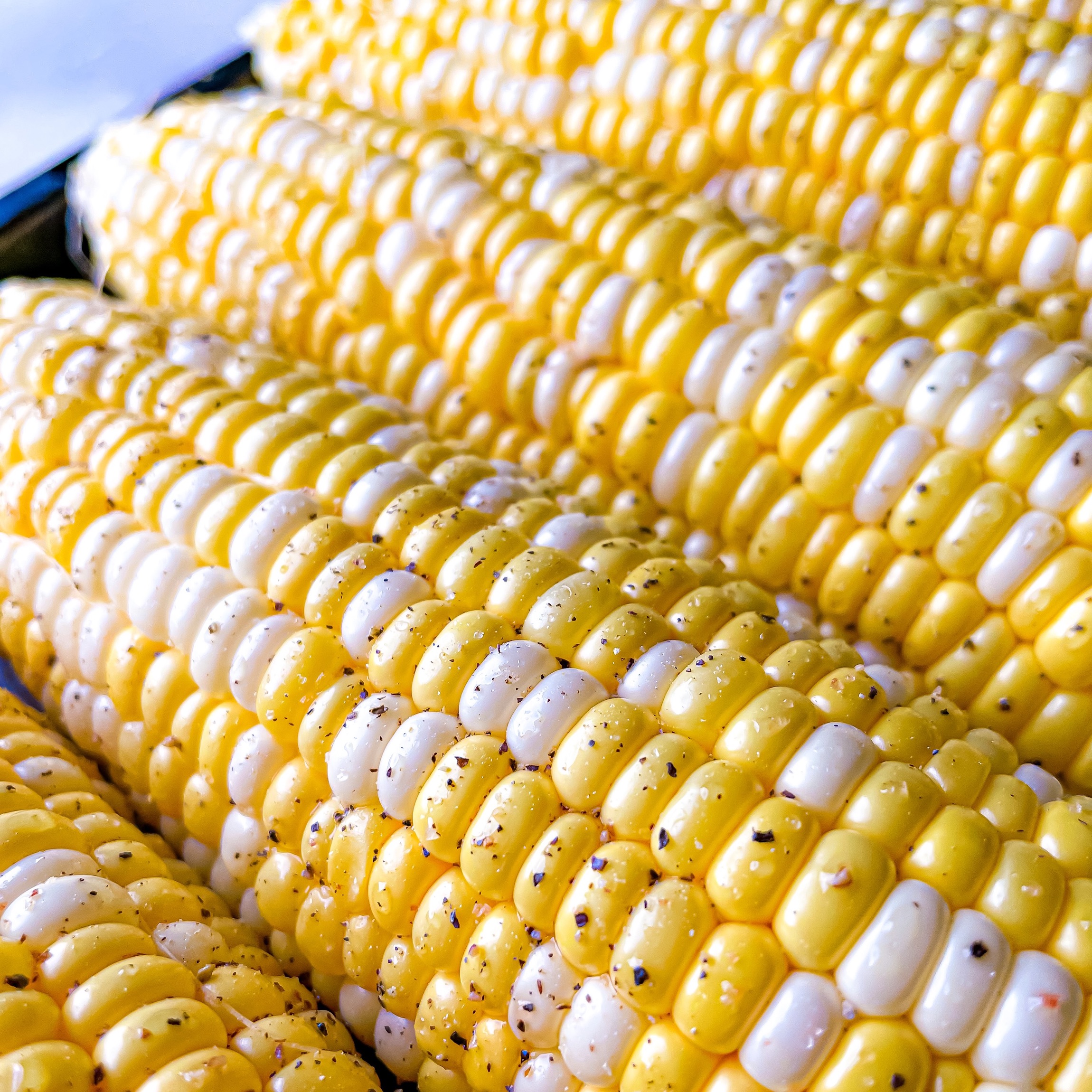 Perfectly cooked sweet corn